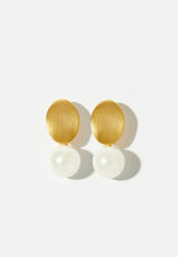 Bridal Gold Pearl Earrings - Kallista Drop Design - Amélie George