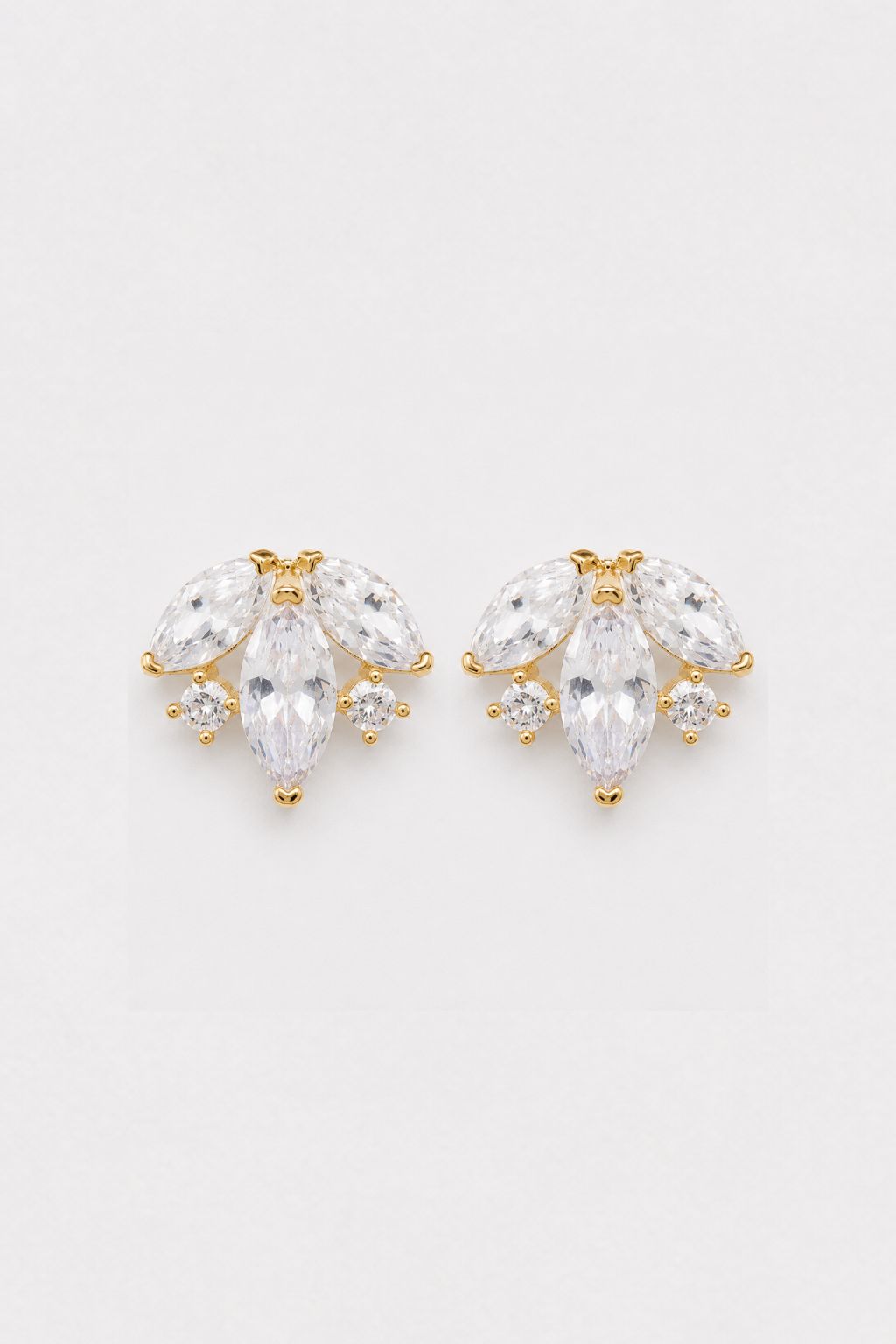 CELINE - Crystal Stud Earrings - Gold