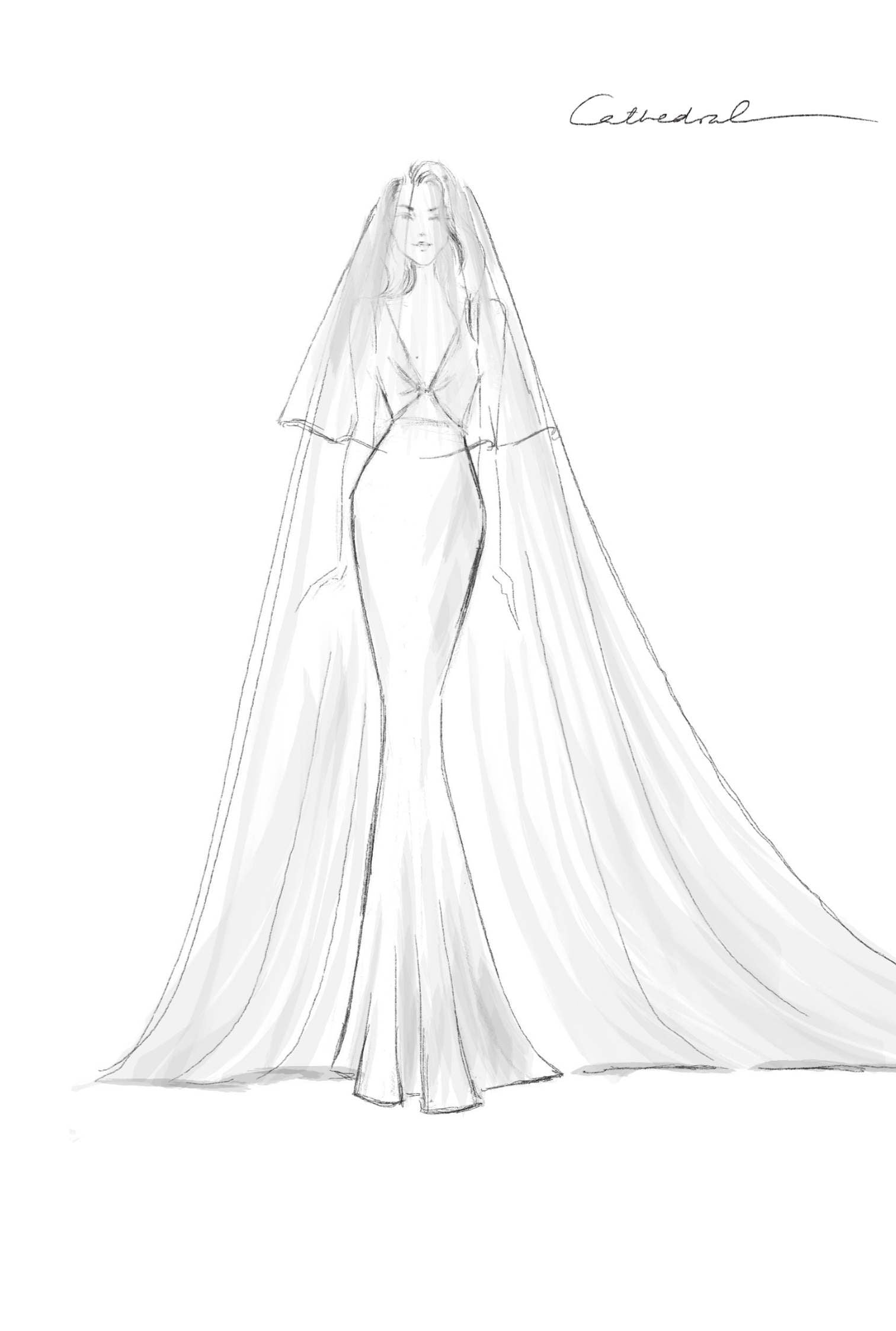 SIMPLE WEDDING VEIL WITH BLUSHER