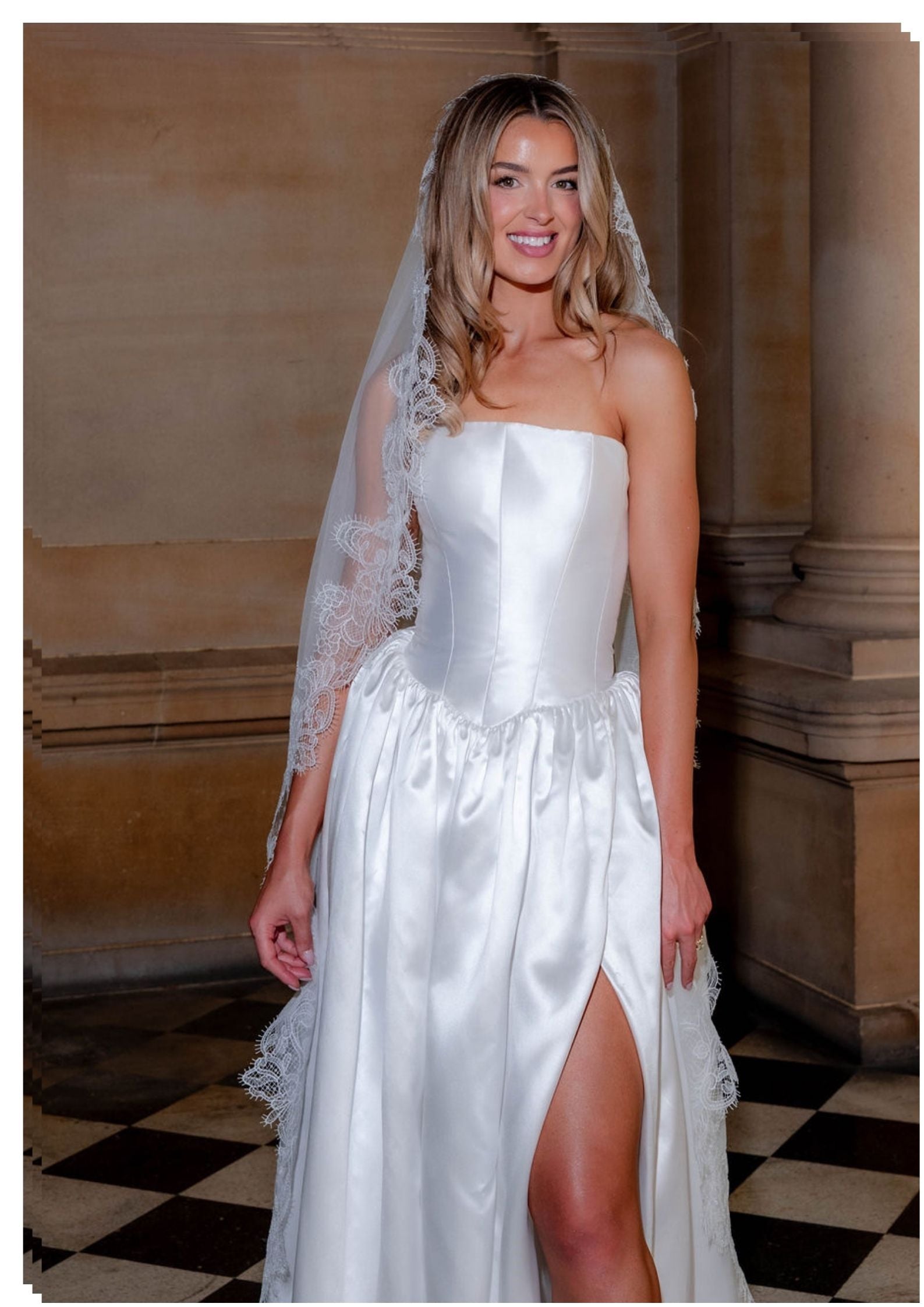 CORDED LACE MANTILLA WEDDING VEIL