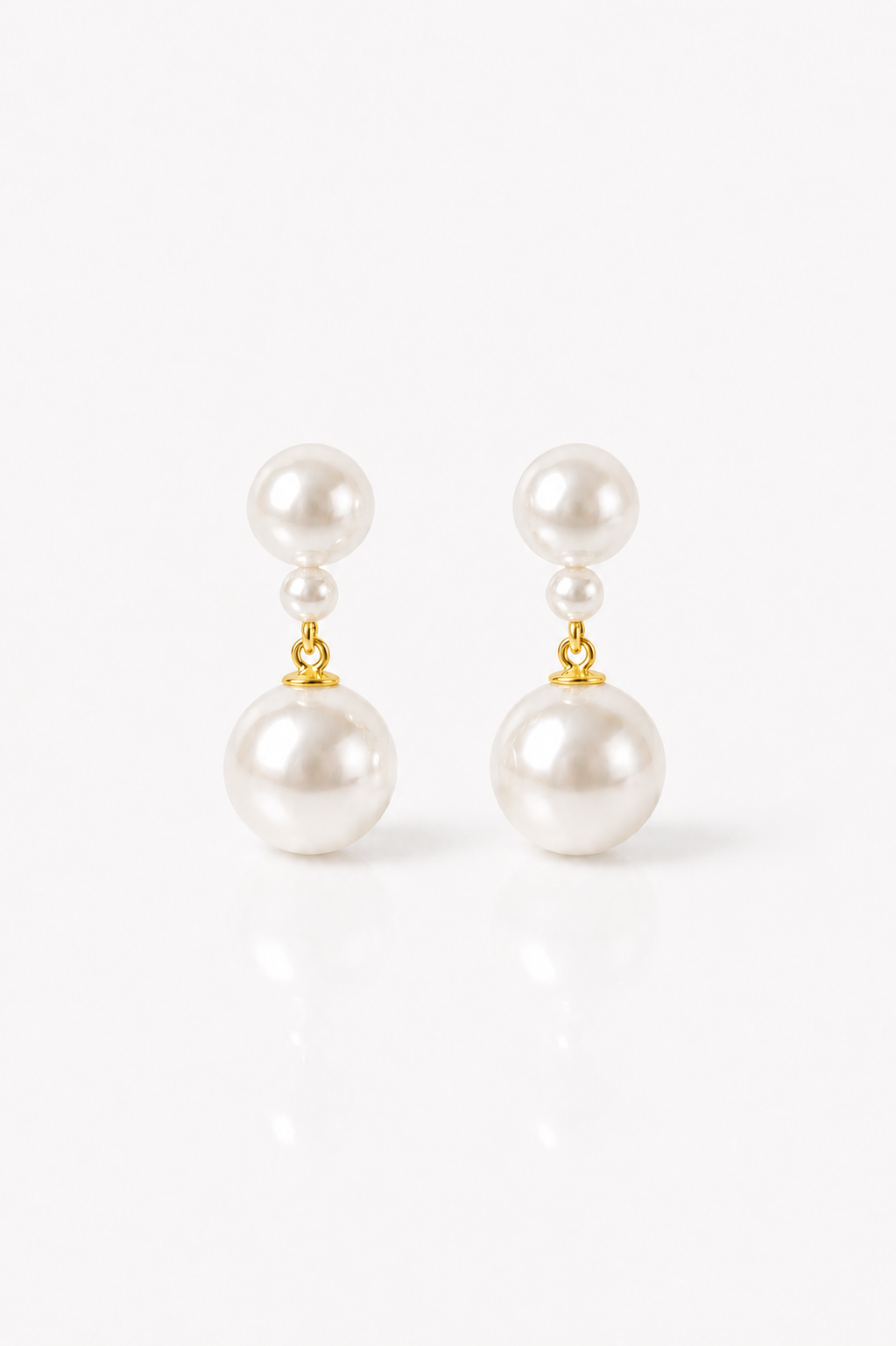Classic Pearl Wedding Earrings in Gold