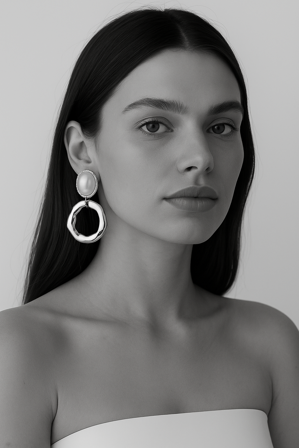 Large Pearl Wedding Earring