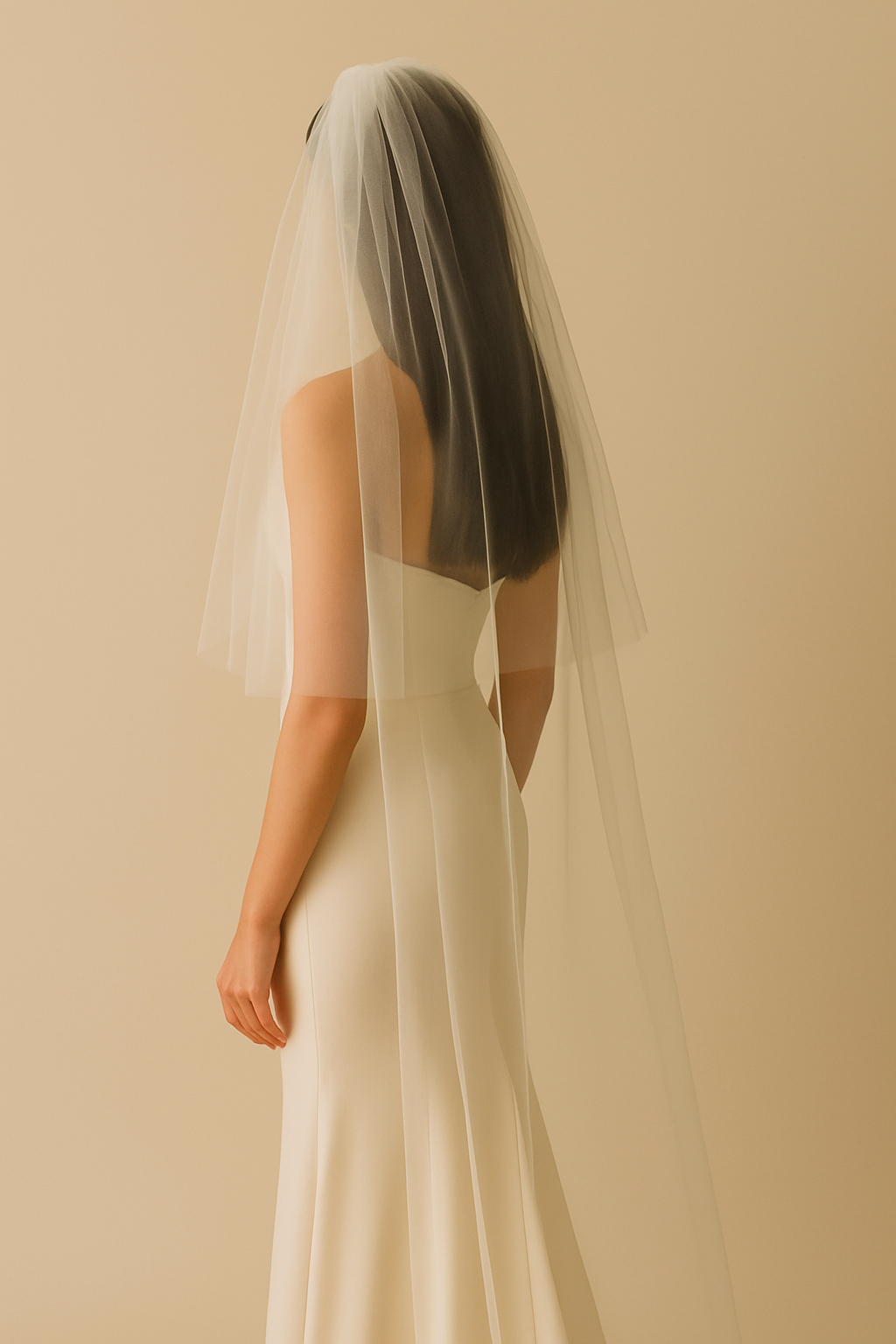 Long Wedding Veil with Blusher