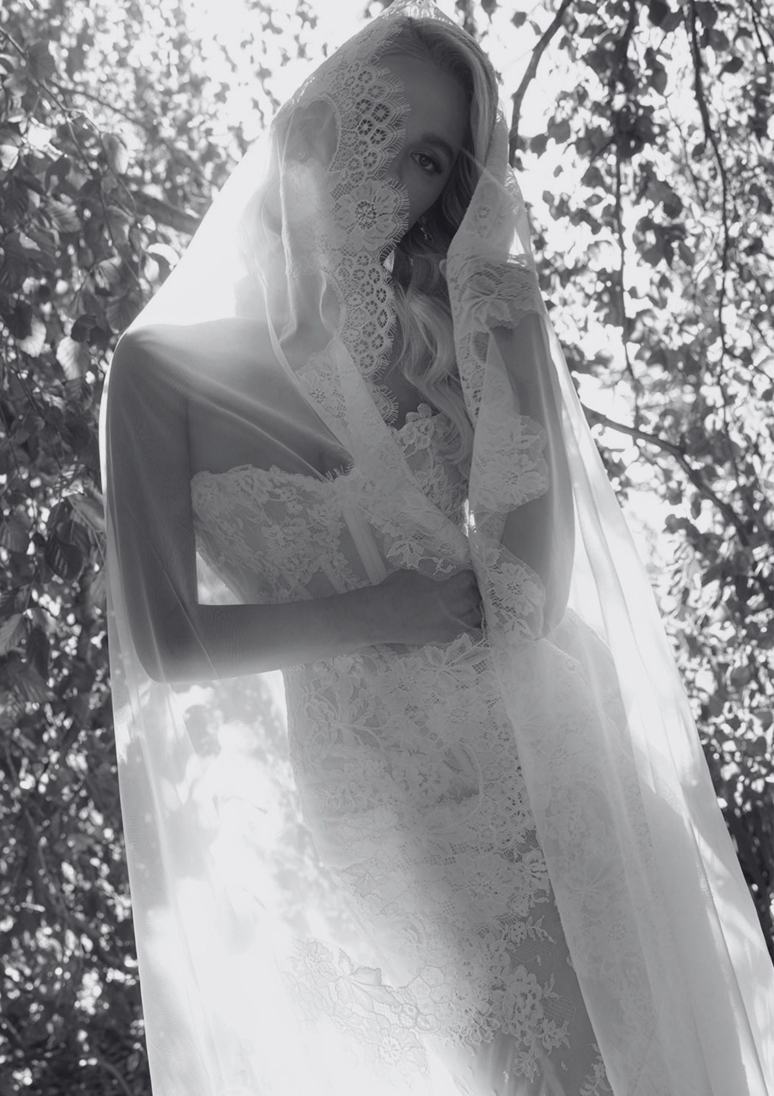 Floral Lace Mantilla_wedding veil