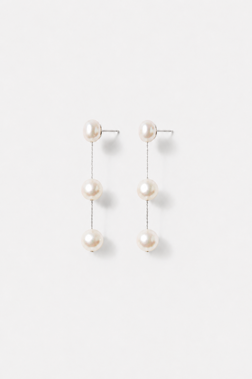 FRESHWATER IMOGEN - LONG PEARL CHAIN WEDDING EARRINGS