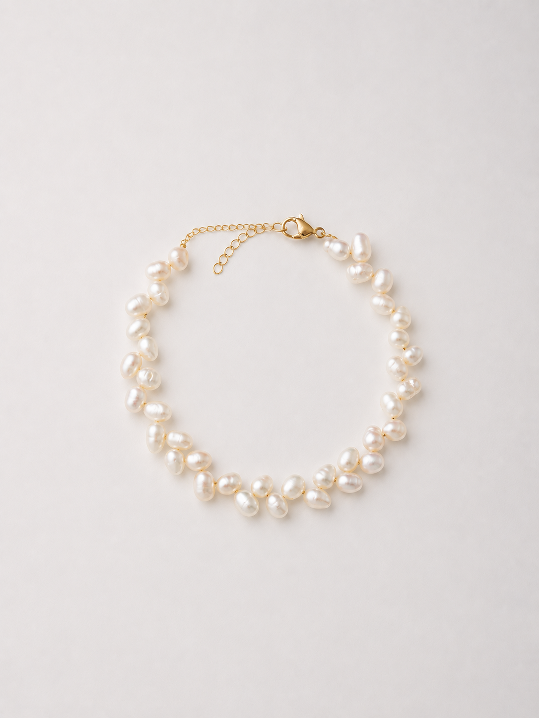 Freshwater pearl wedding bracelet in gold
