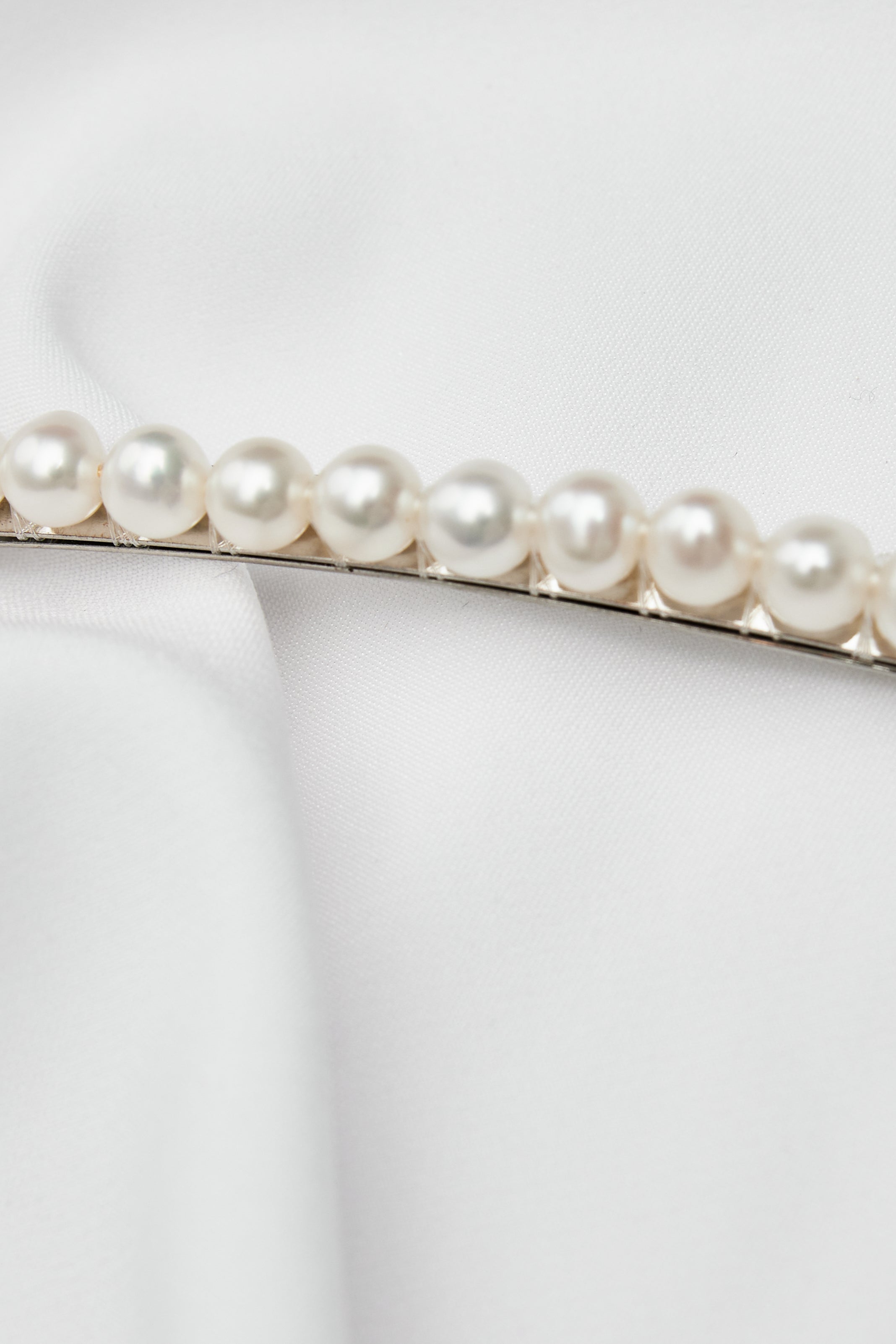 Organic Long Freshwater Pearl Wedding Hair Accessories Silver