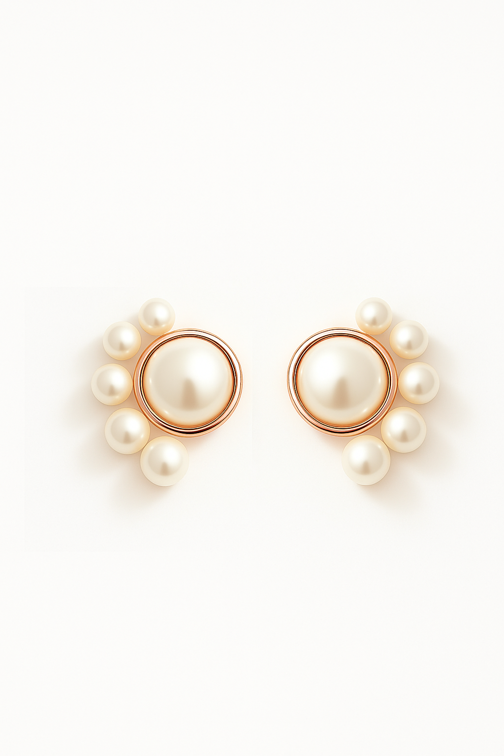 Rose Gold Pearl Wedding Earrings DAKOTA