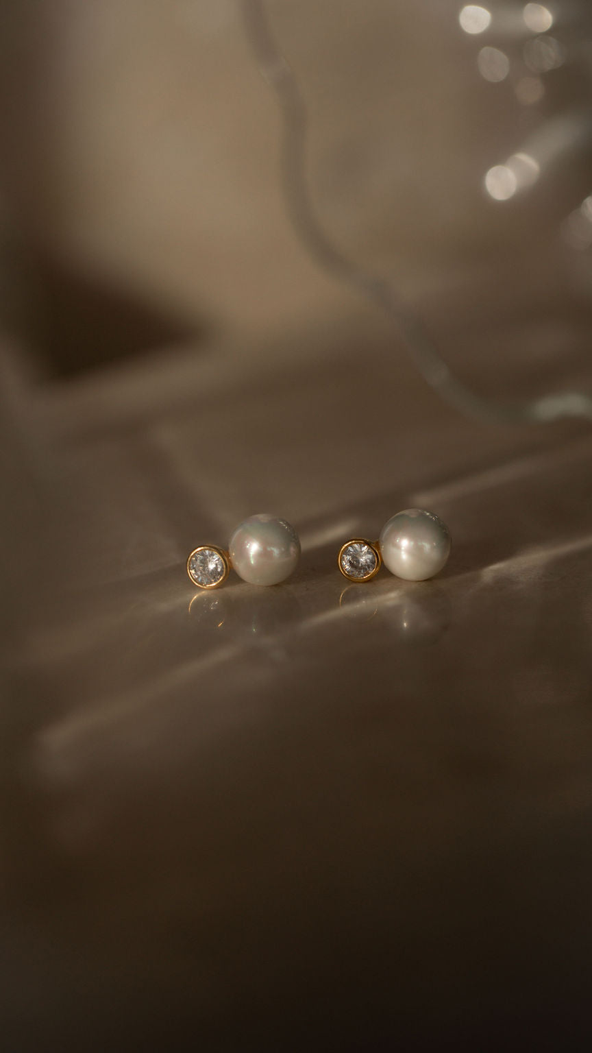 Small Pearl Wedding Earrings Amelie George Bridal
