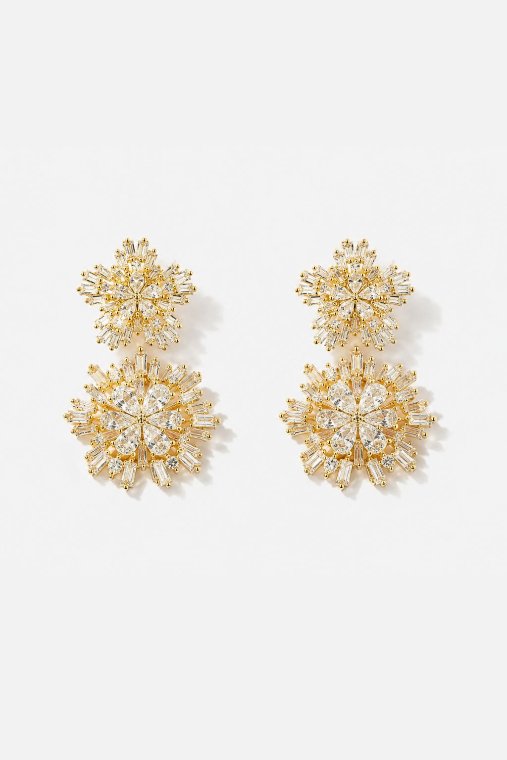 Gold Statement crystal wedding errings