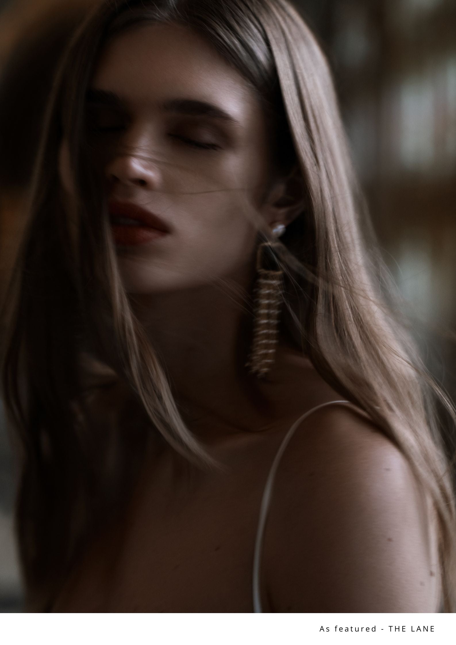 Long baroque pearl drop wedding earrings in gold — SIENNA by Amélie George