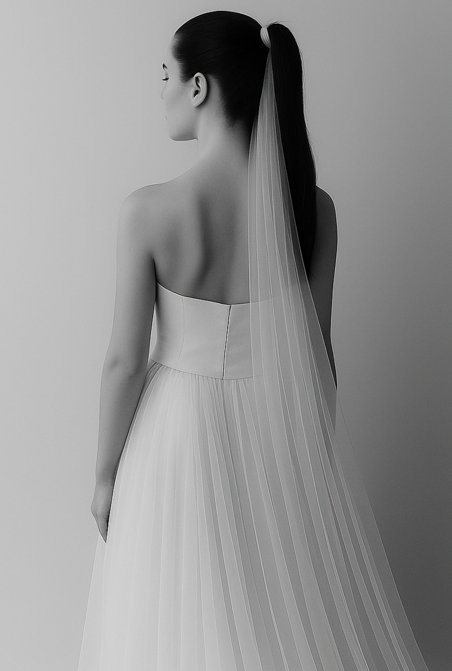Tulle Ponytail Wedding Veil