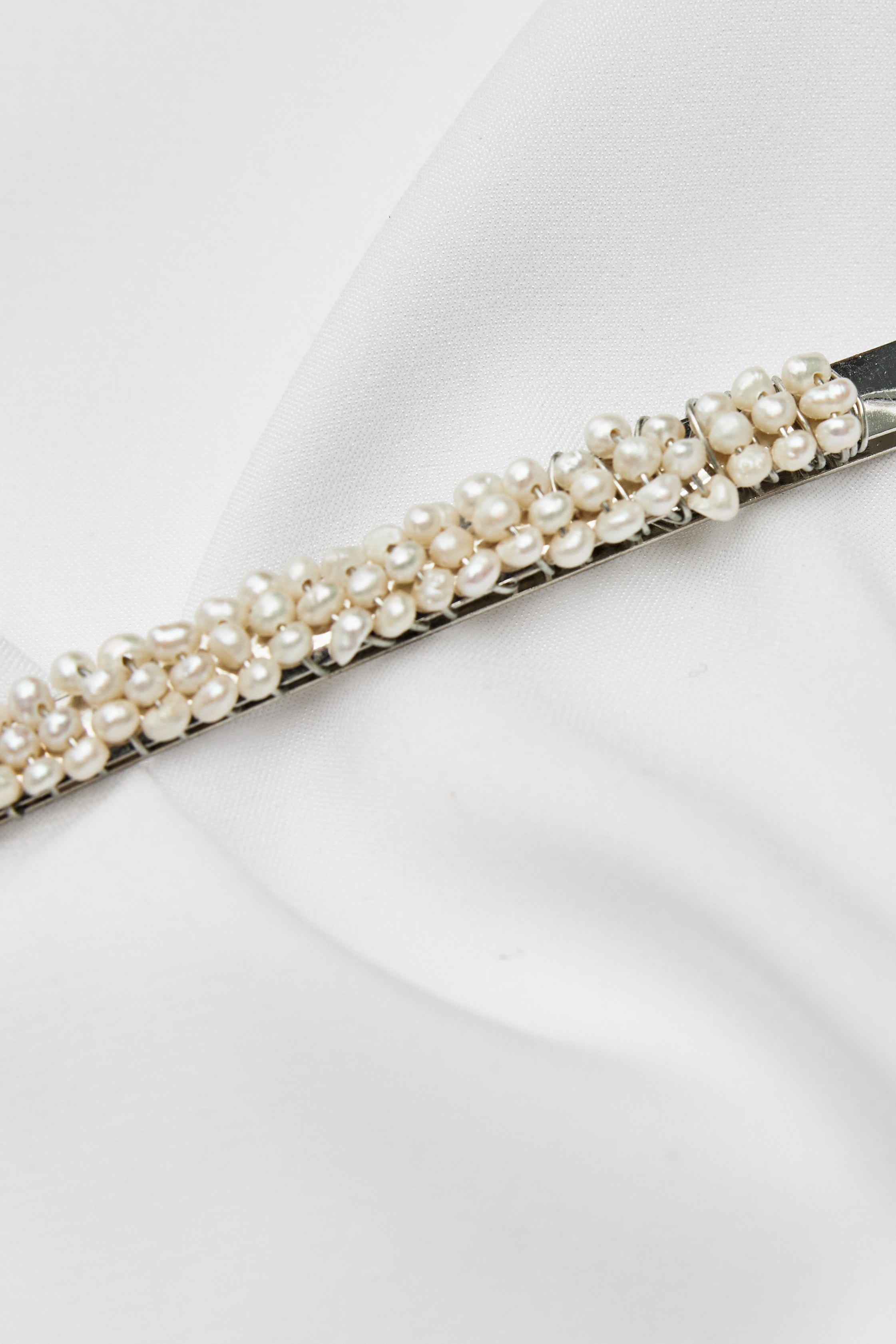 Freshwater Pearl Wedding Hair Accessories White Gold