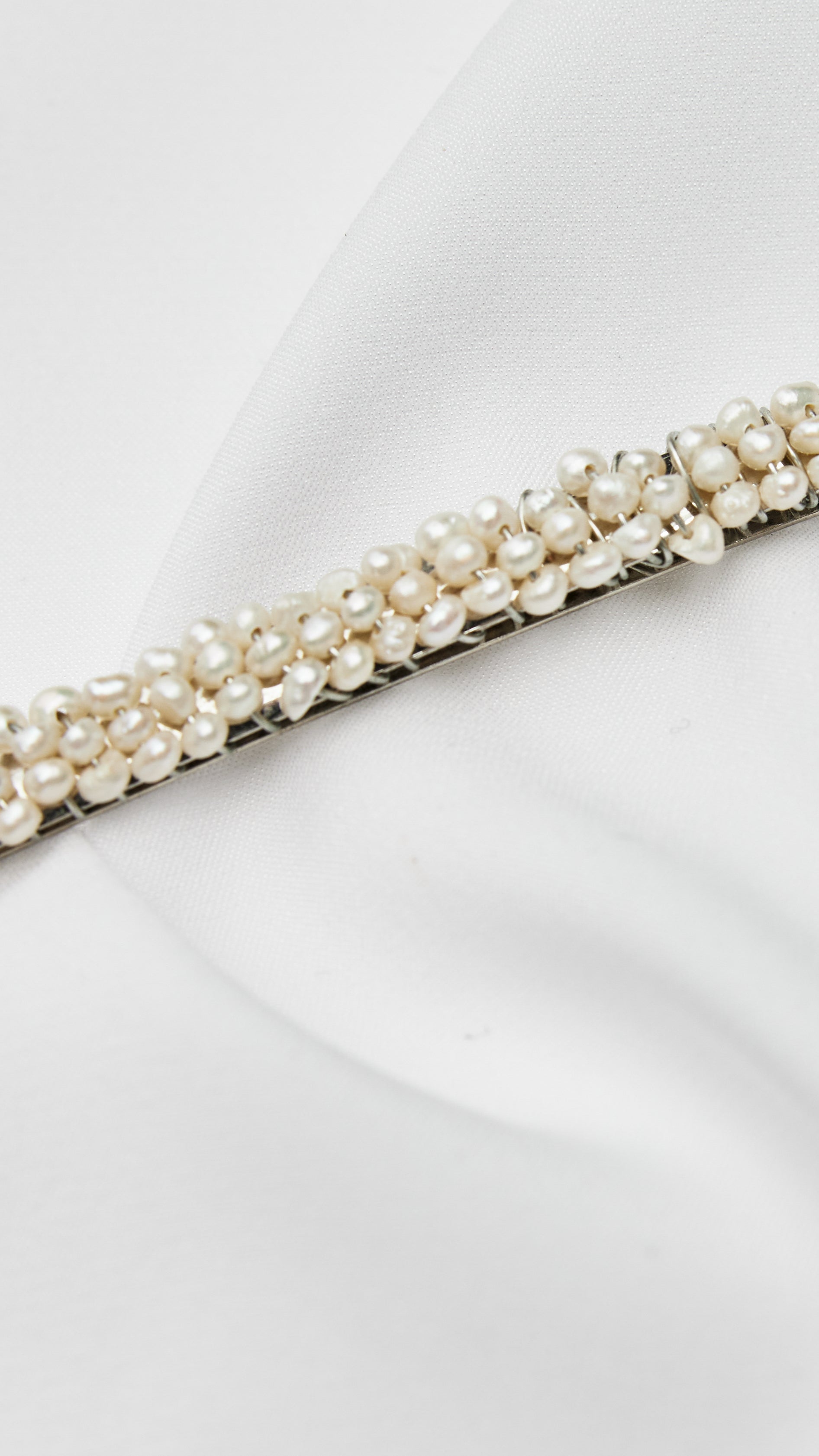 Freshwater Pearl Wedding Hair Accessories White Gold