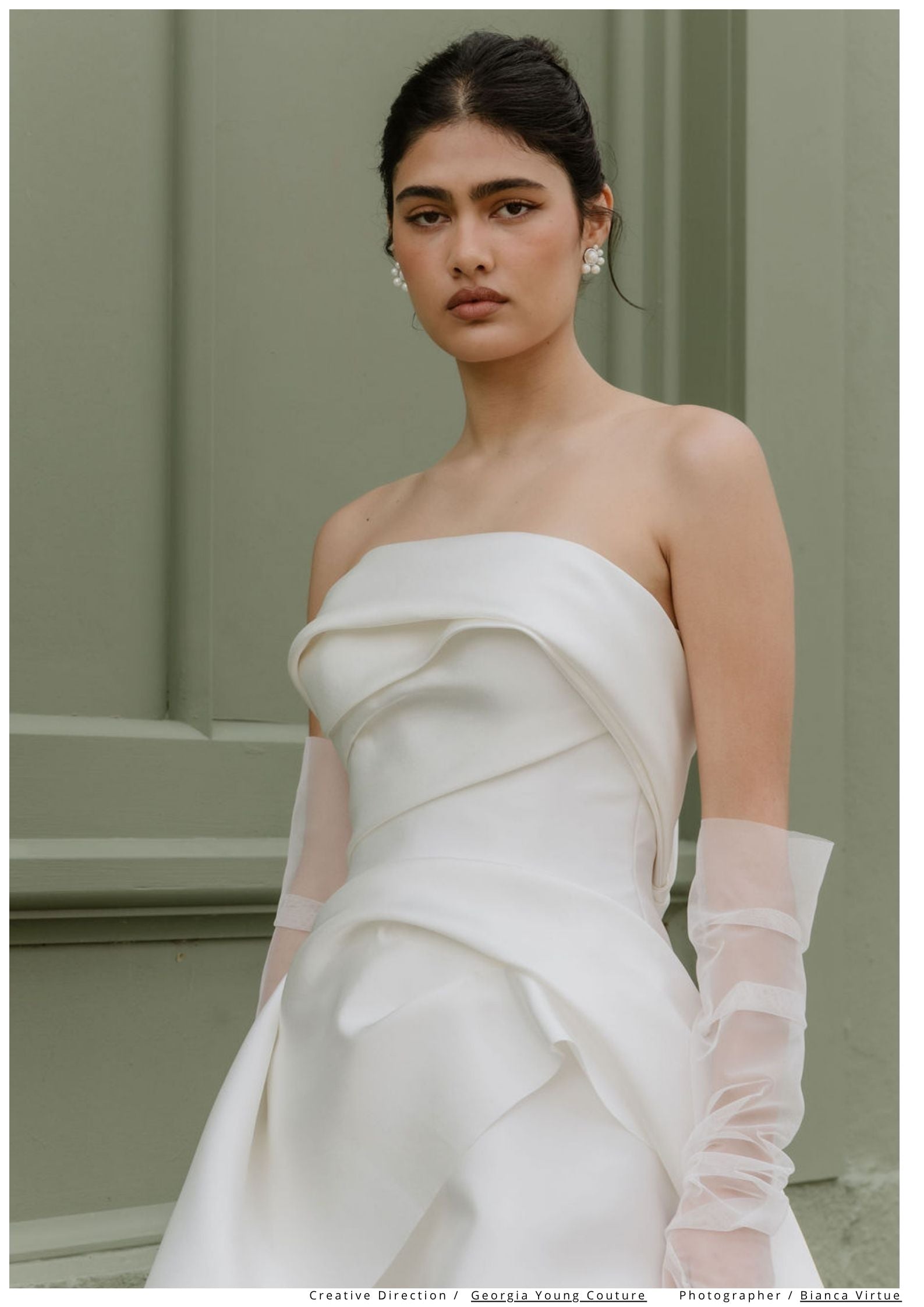 White Gold Pearl Wedding Earrings Georgia Young Couture