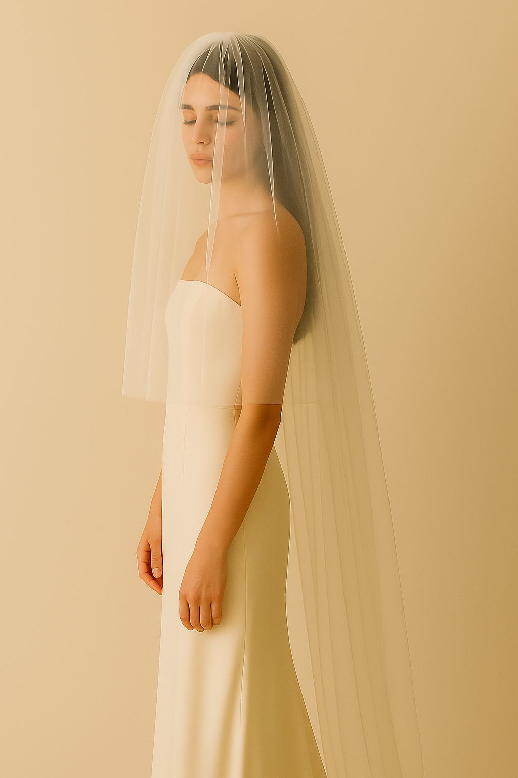 SIMPLE WEDDING VEIL WITH BLUSHER
