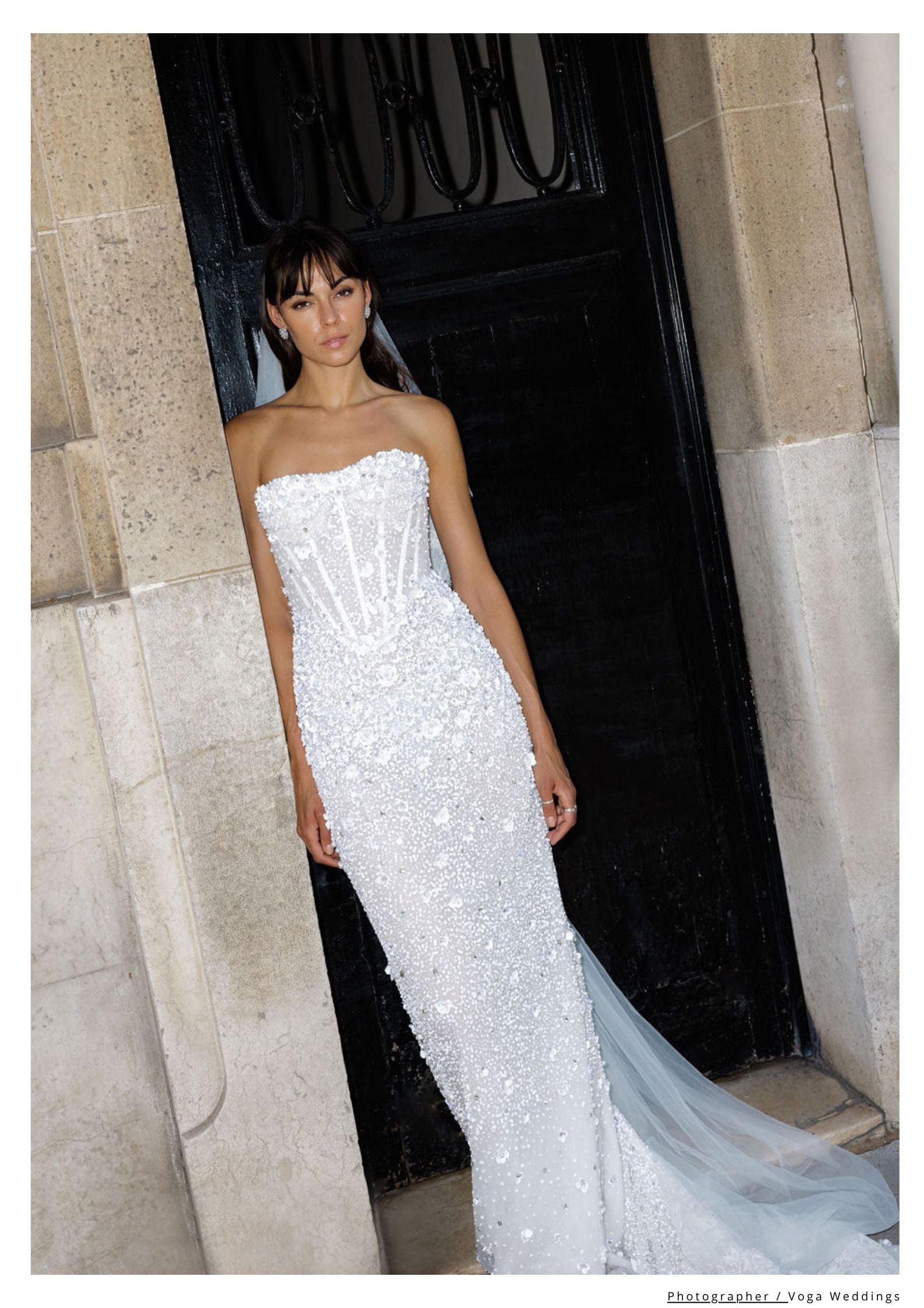 Long White Tulle Wedding Veil