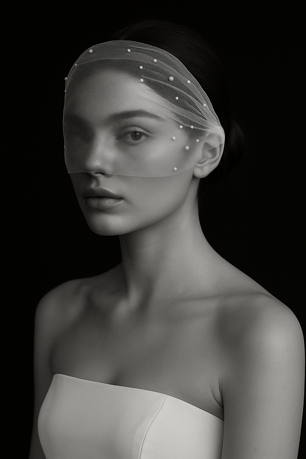 Birdcage Wedding Veil with Pearls