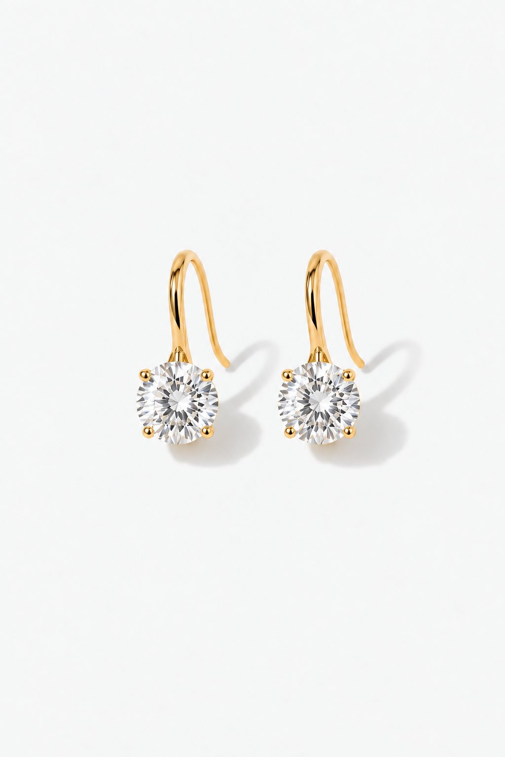 Crystal French Hook Earrings - Gold