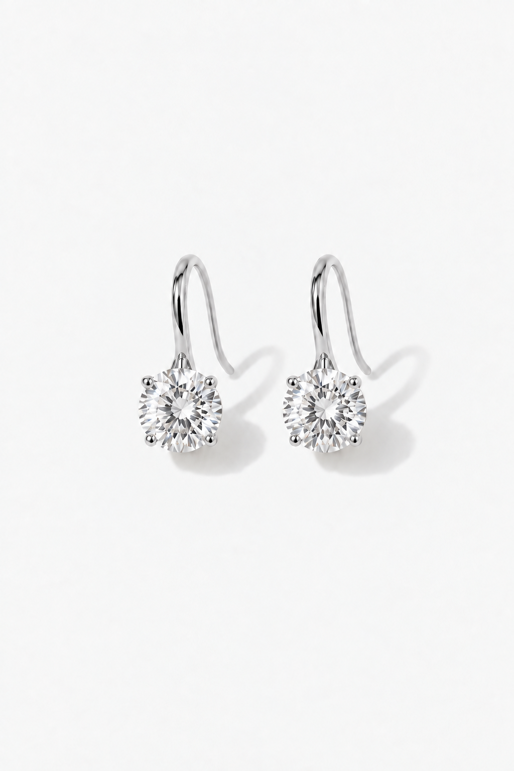 Crystal French Hook Earrings - Silver