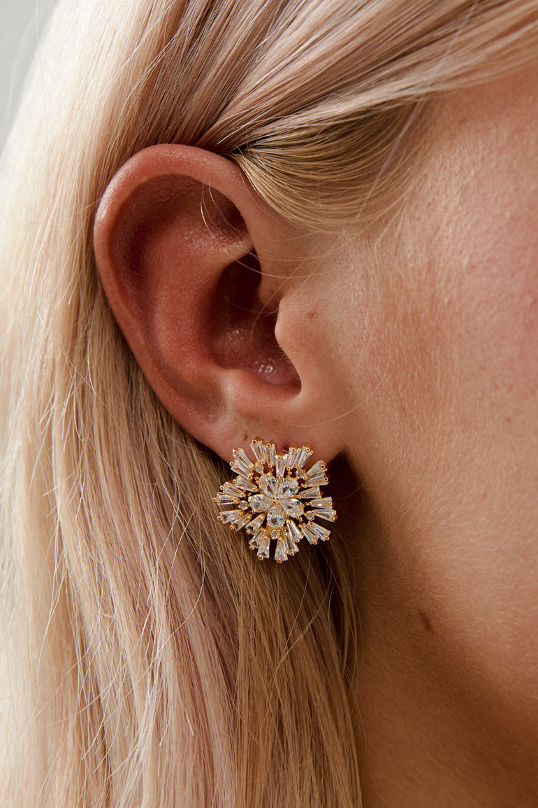 Big Stud Earrings For Wedding by Amelie George Bridal-Gold Modern Wedding Jewellery