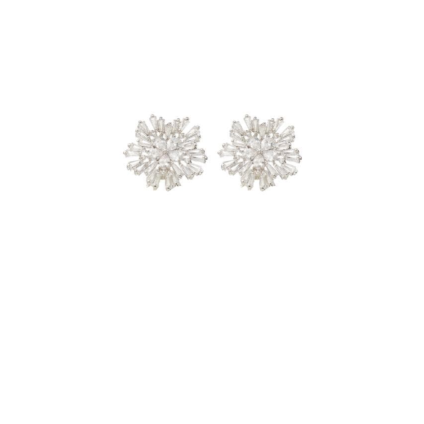 Crystal Earrings Wedding by Amelie George Bridal-Silver Modern Wedding Jewellery