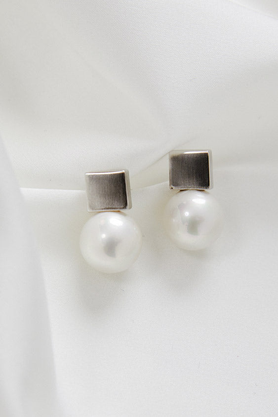 Earrings to wear with Lace Wedding Dress in Silver by Amelie George Bridal