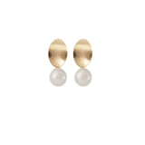 Gold Pearl Drop Earrings by Amelie George Bridal Modern Wedding Jewellery