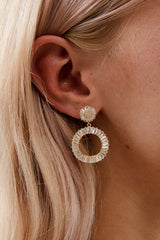 Gold Rhinestone Earrings for Wedding-Amelie George Bridal