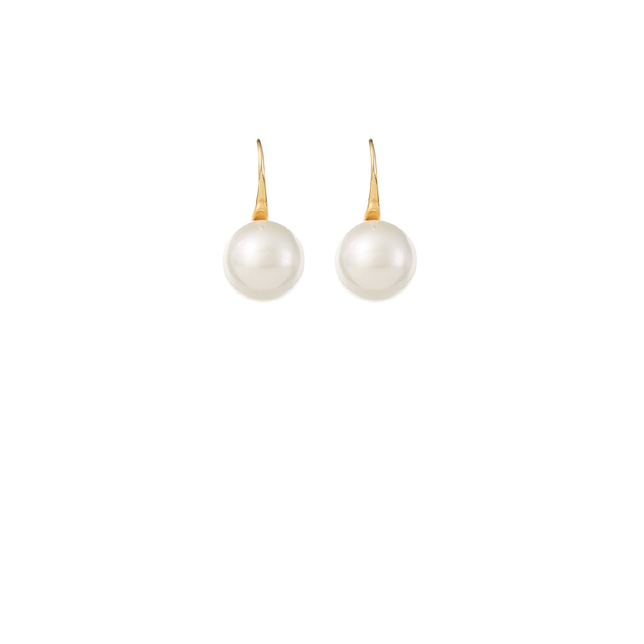 Gold Single Pearl Wedding Earrings by Amelie George Bridal