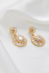 Gold Swarovski Wedding Earrings by Amelie George Bridal