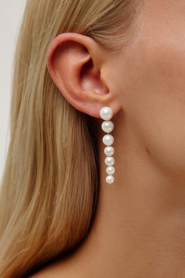 Ivory Pearl Earrings Wedding-Gold Modern Wedding Jewelry