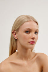 Long Rose Gold Wedding Earrings by Australian Wedding jewellery Designer 