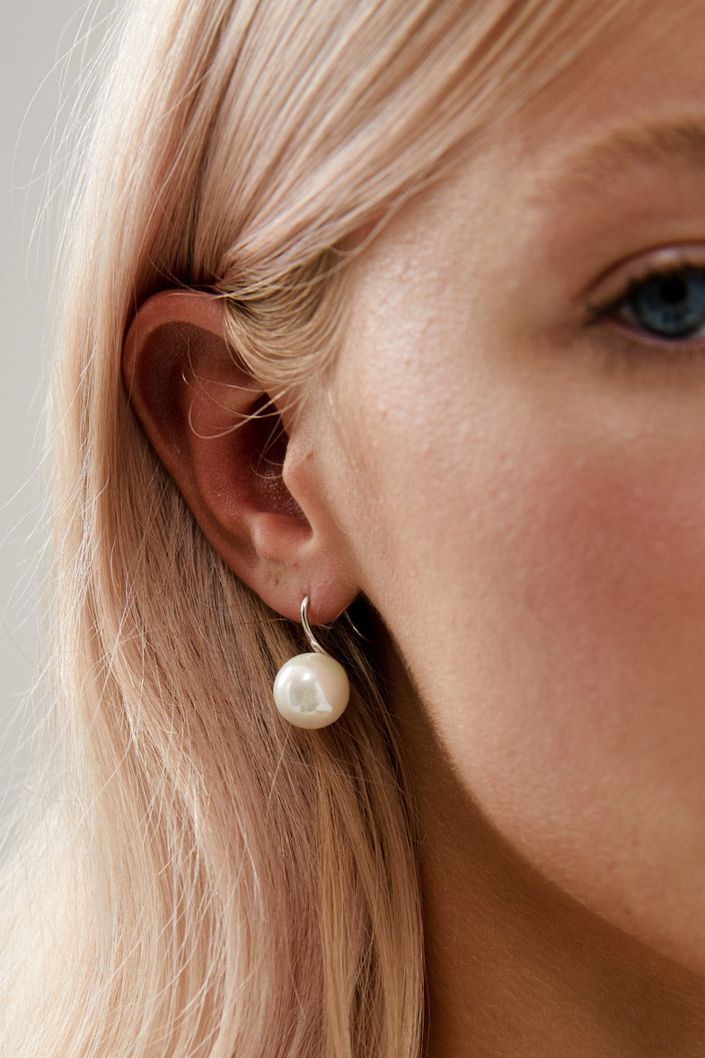 Pearl Drop Earrings Wedding in Silver by Amelie George Bridal