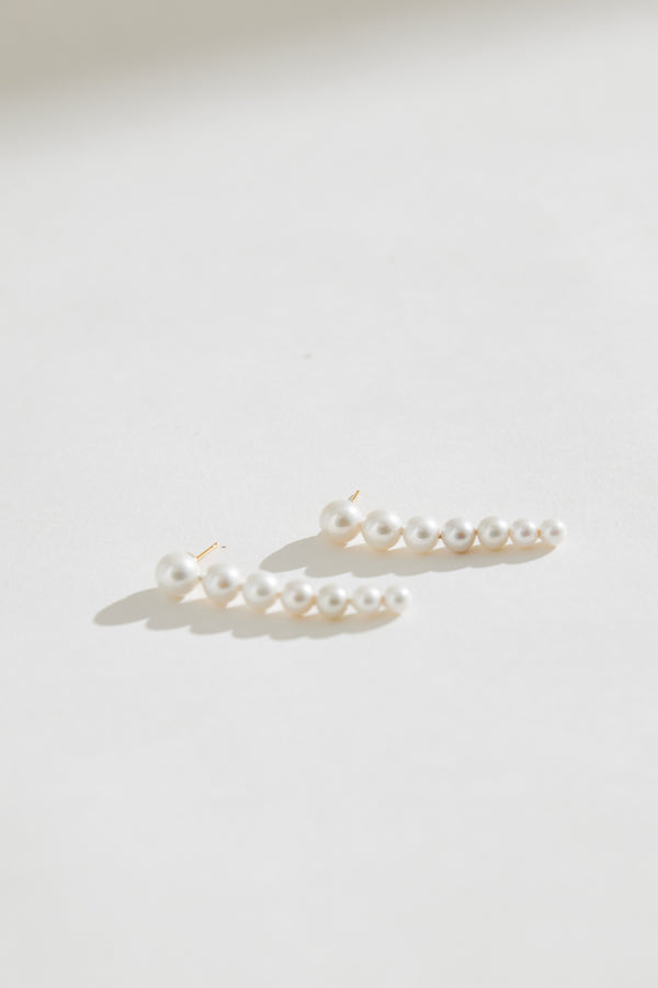 Pearl Earrings for Modern Wedding Australia by Amelie George Bridal - Gold