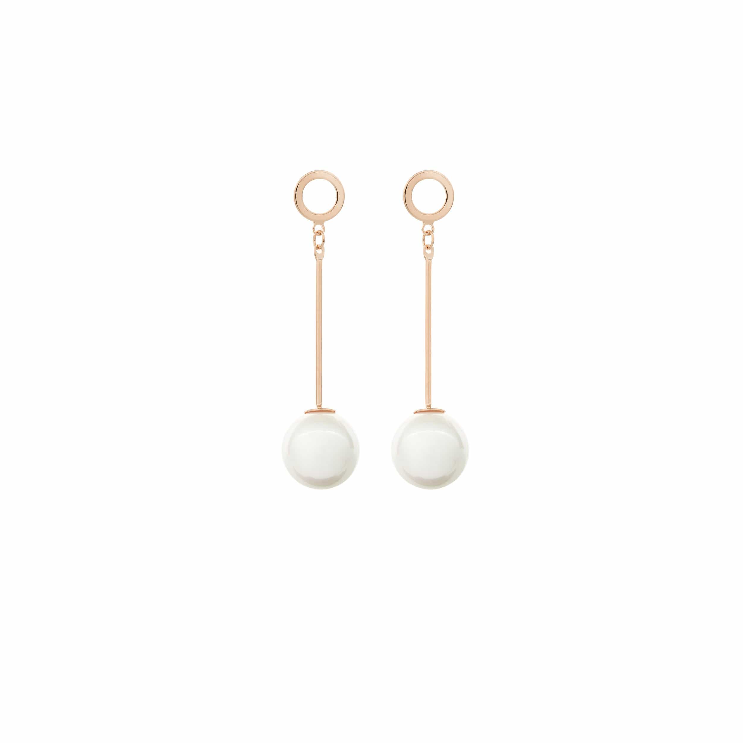 Rose Gold Pearl Drop Earrings by Amelie George Bridal Modern Wedding Jewellery