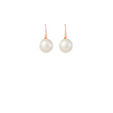 Rose Gold Single Pearl Wedding Earrings by Amelie George Bridal 