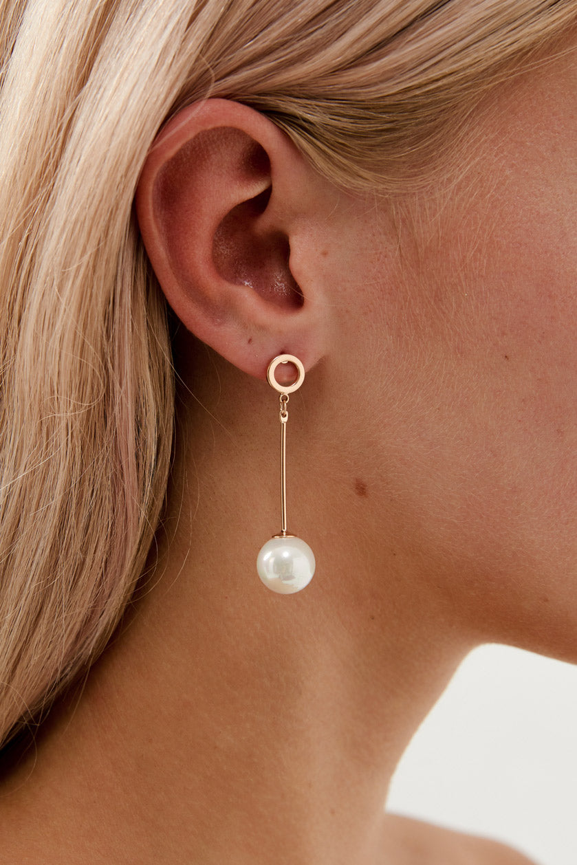 Rose Gold Drop Earrings Wedding by Amelie George Bridal Modern Wedding Jewellery