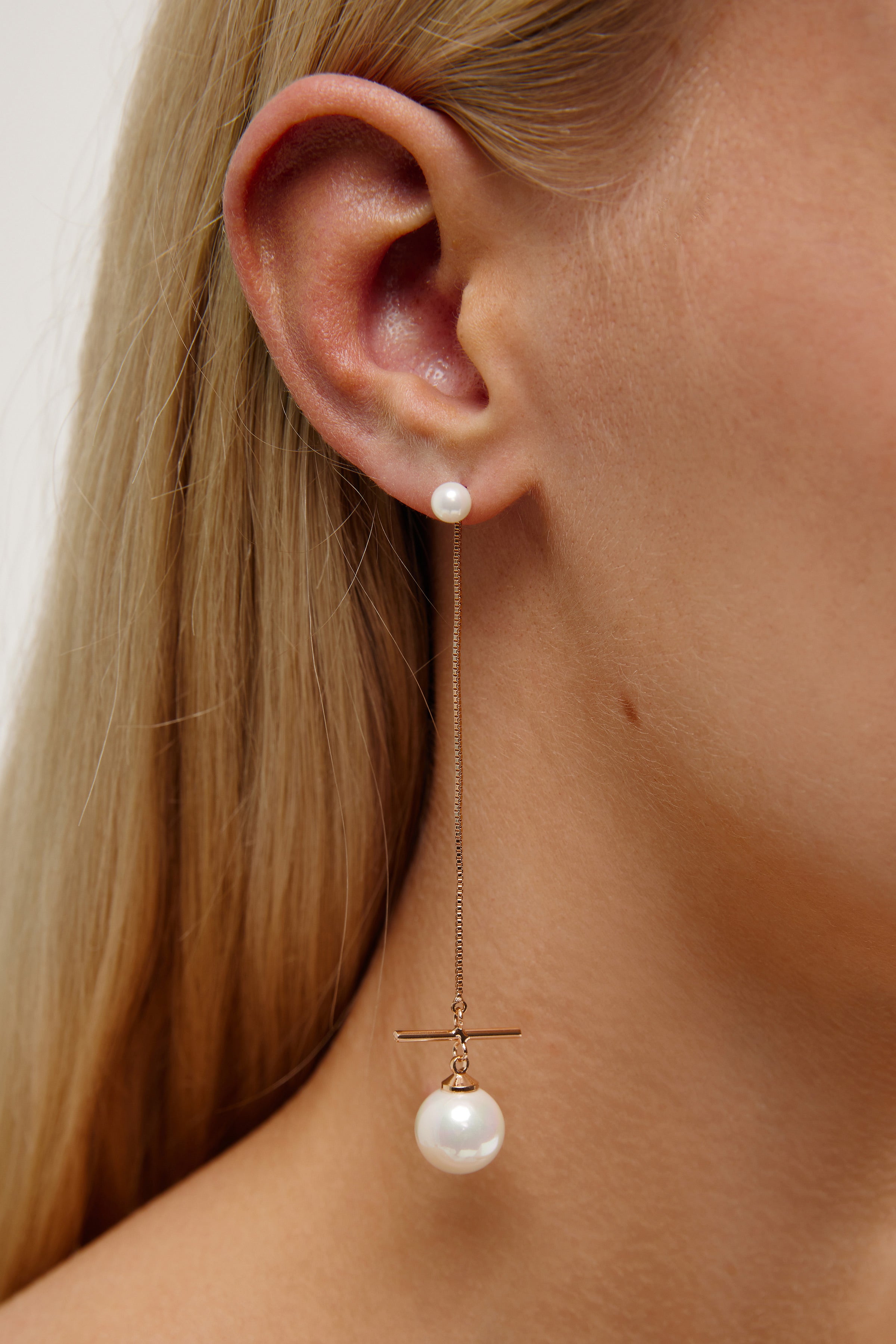 Rose-Gold Long Wedding Earrings by Australian Wedding Jewellery Designer Amelie George