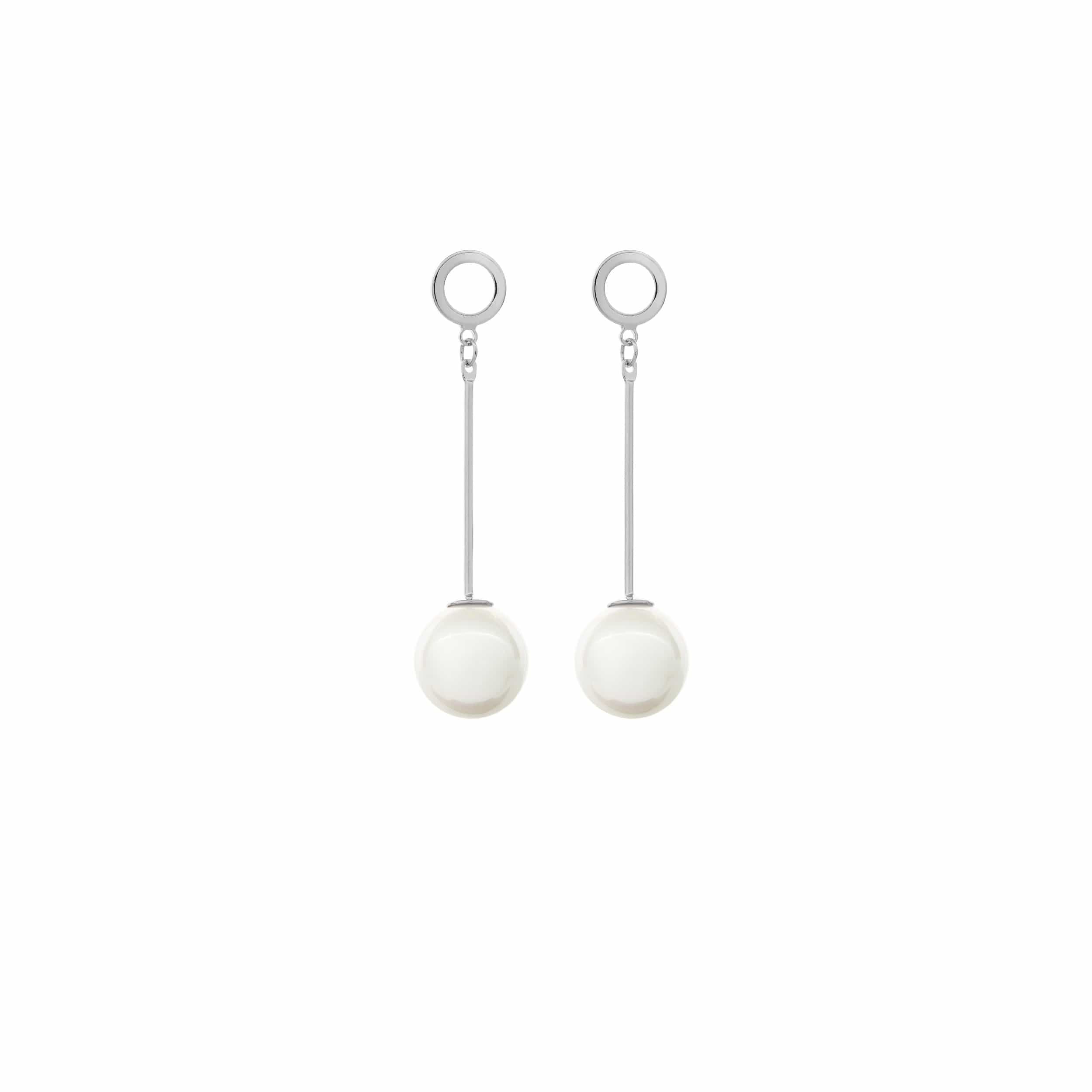 Silver Pearl Drop Earrings by Amelie George Bridal Modern Wedding Jewellery