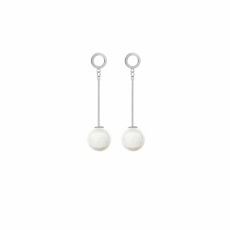 Silver Pearl Drop Earrings by Amelie George Bridal Modern Wedding Jewellery