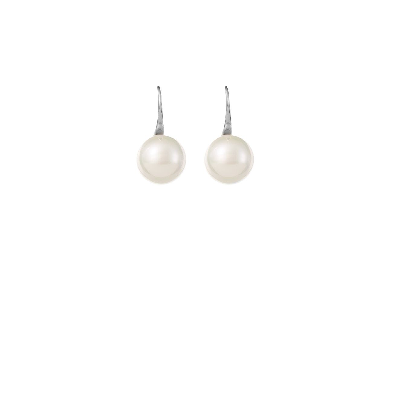 Silver Single Pearl Wedding Earrings by Amelie George Bridal