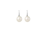 Silver Single Pearl Wedding Earrings by Amelie George Bridal 