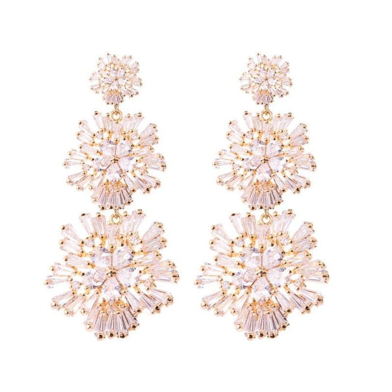 Statement Crystal Earrings Wedding by Amelie George Bridal-Rose Gold Modern Wedding Jewellery  