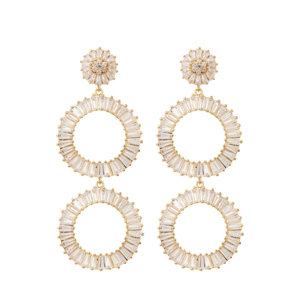Statement Diamond Earrings Wedding by Amelie George Bridal-Gold Modern Wedding Jewellery