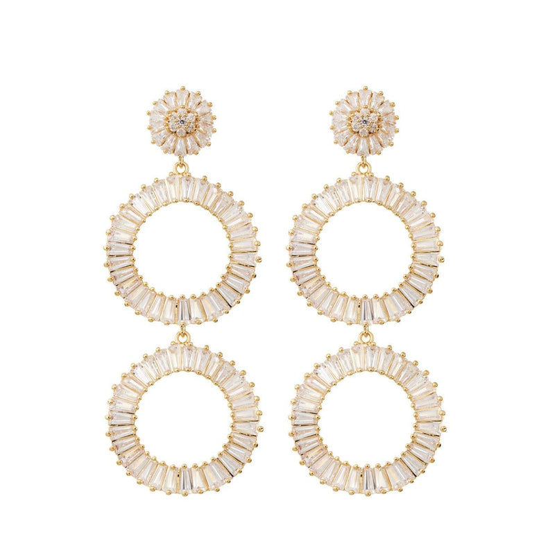 Statement Diamond Earrings Wedding by Amelie George Bridal-Gold Modern Wedding Jewellery  