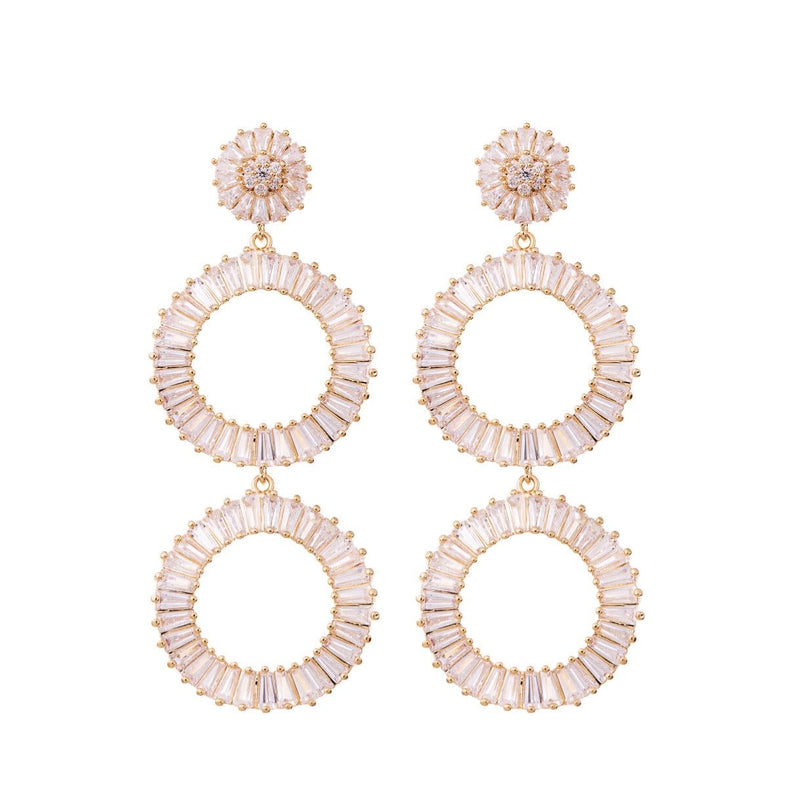 Statement Diamond Earrings Wedding Rose Gold Modern Wedding Jewellery  