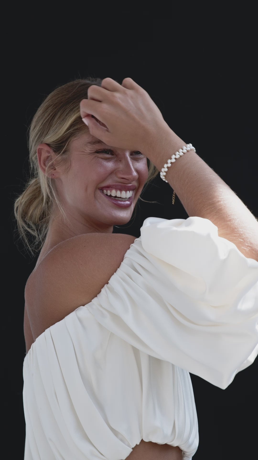 Amelie George Bridal | Nina Pearl Bracelet Silver | Bridal Jewelry Collection