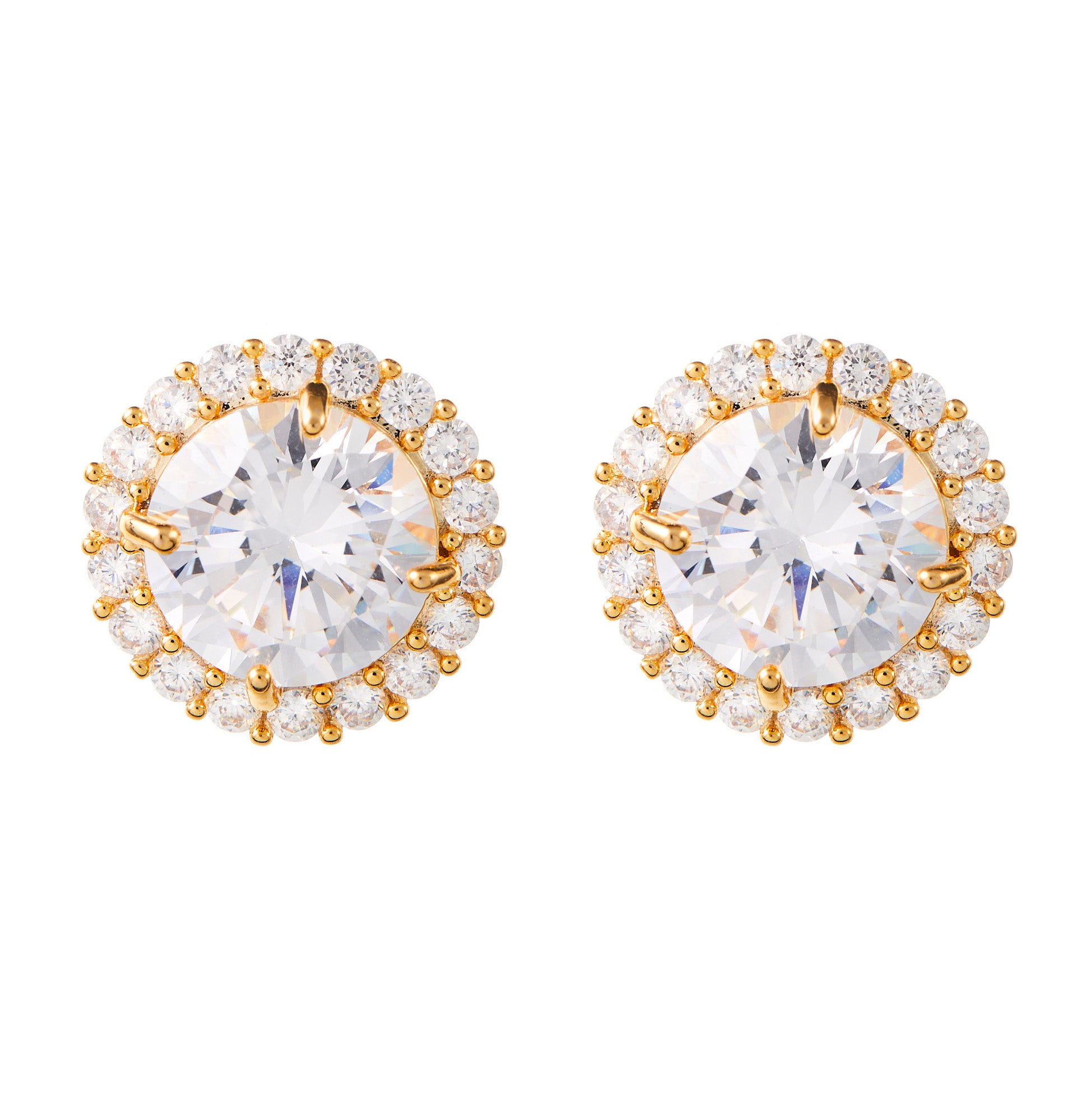 crystal statement stud wedding earrings gold