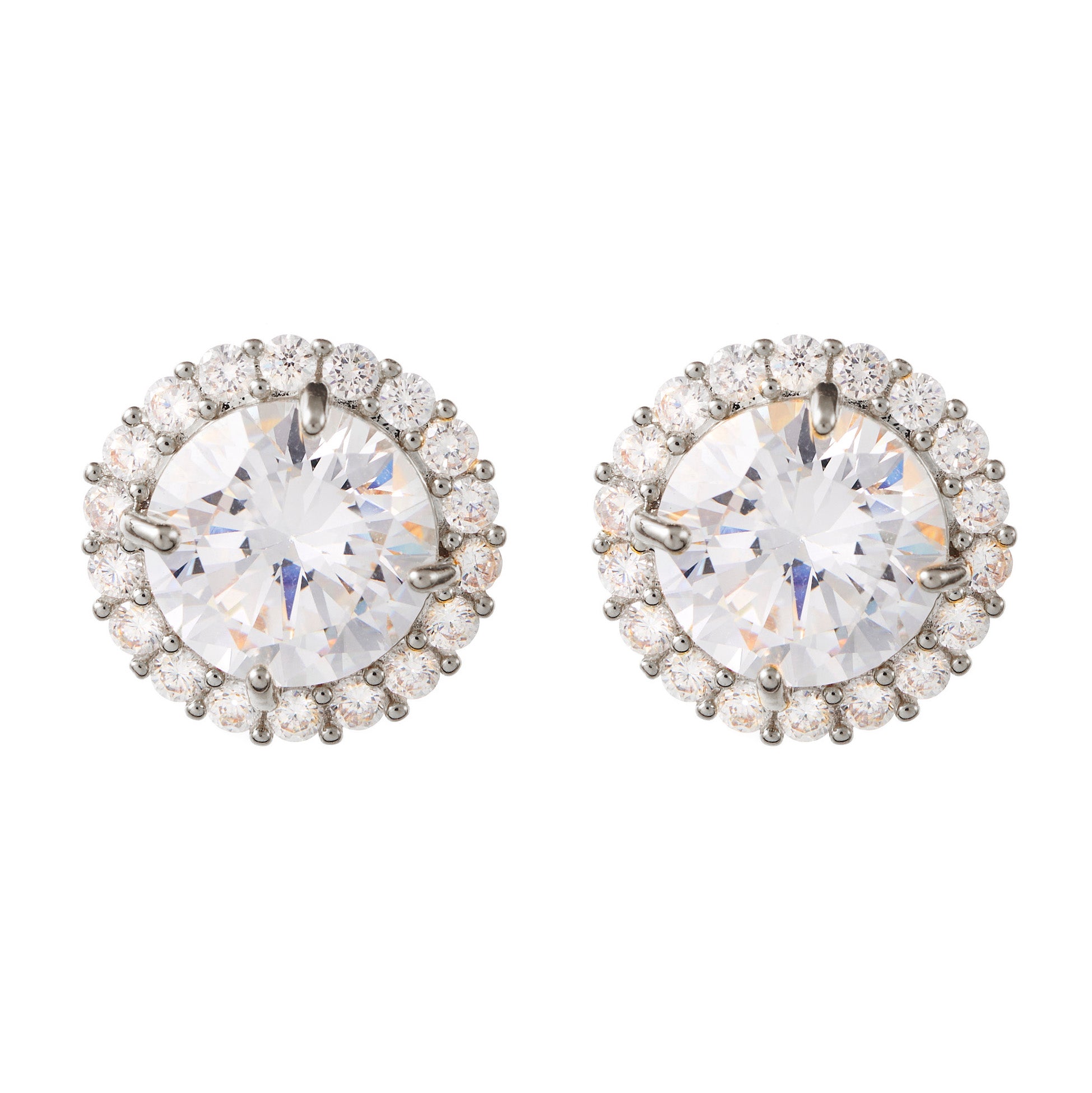 crystal statement stud wedding earrings silver
